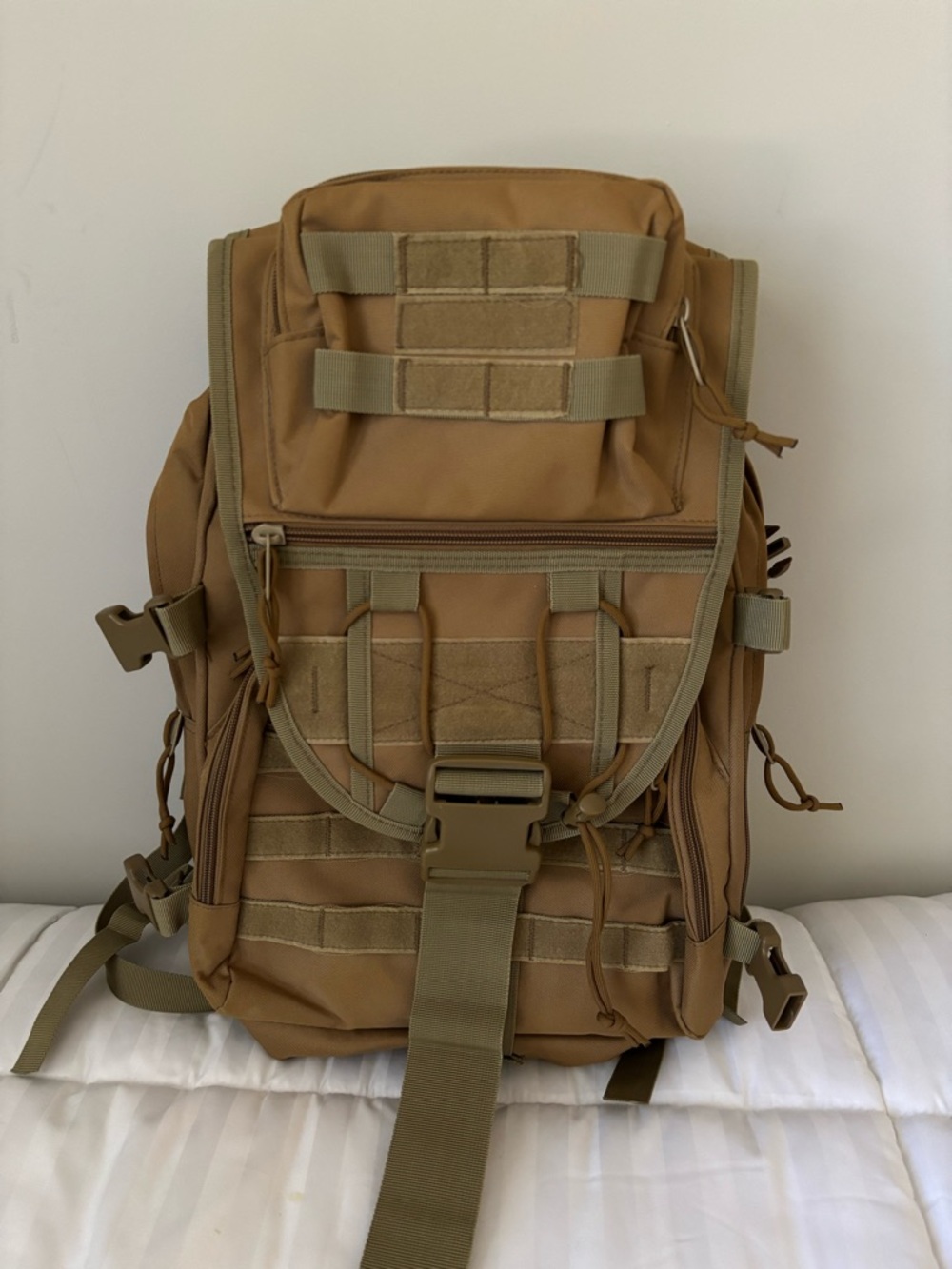 Tactical Military Style Army Brown Backpack New Without Tags - Picture 2 of 10